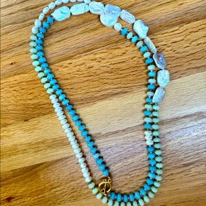 Brinker and Eliza pearl and glass bead necklace